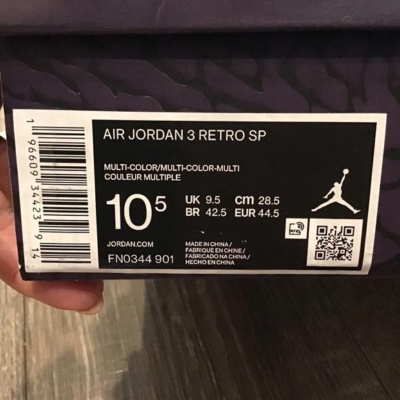 NIB MENS Nike Air‎ Jordan 3 Retro x J. Balvin Mid Medellin Sunset shoe 10.5 - Picture 12 of 12